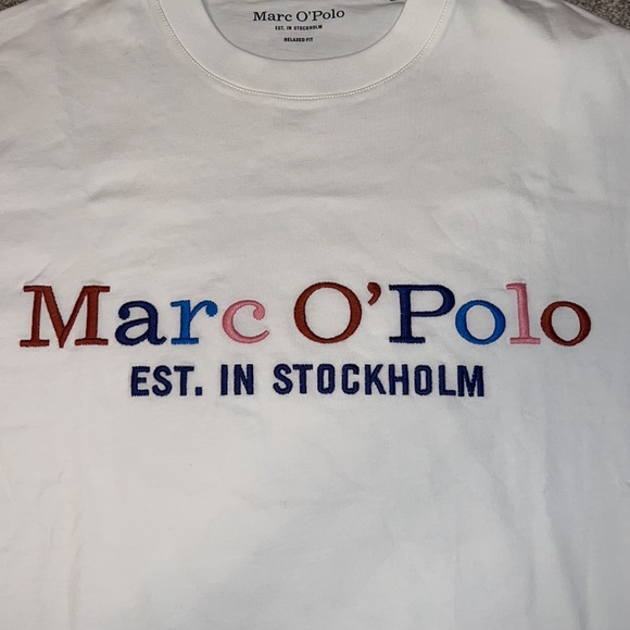 NWOT Marc O’Polo Relaxed Fit logo graphic embroidered t-shirt size L 🤍 - Picture 3 of 5